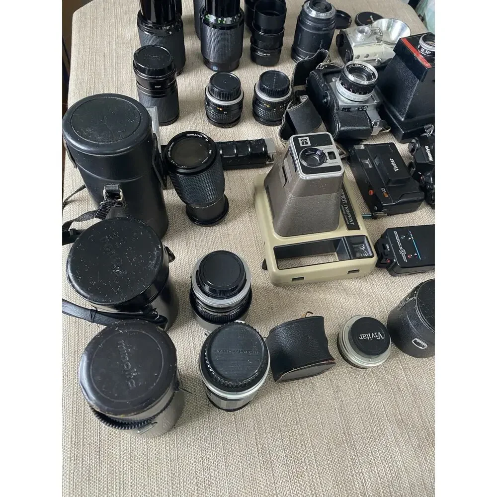 Vintage Camera Lens Collection Lot Mamiya Canon Vivitar Kodak Local Pickup